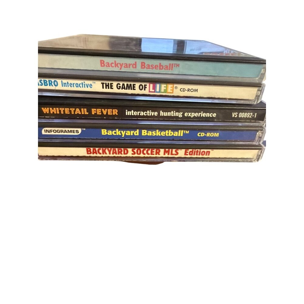 Vtg Lot Of 6 PC CD-ROM Games Backyard Series Whitetail Fever Game Of Life Estate